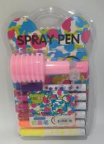 Caneta Spray Color Com 12 Cores + Stencil - Mania De Sticker - LC