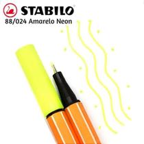 Caneta stabillo point fine 0,4 amarelo neon