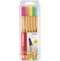 Caneta Stabilo 88/06 Point Estojo Com 6 Cores Neon