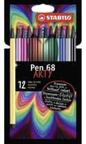 Caneta Stabilo ARTY Pen 68 Brush 12 cores Aquarelável