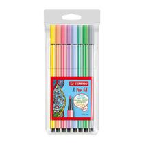 Caneta Stabilo Estojo Pen 68 1.0 mm 8 cores Tons Pastel