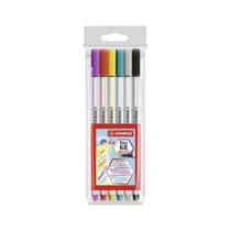 Caneta Stabilo Pen 68 Brush 06 Cores