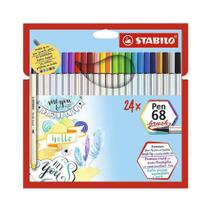 Caneta Stabilo Pen 68 Brush 24 Cores