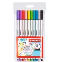 Caneta Stabilo Pen 68 Brush - Estojo c/ 10
