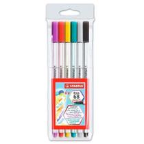Caneta Stabilo Pen 68 Brush - Estojo c/ 6