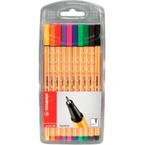 Caneta Stabilo Point 88 0.4 Estojo C/10 Cores