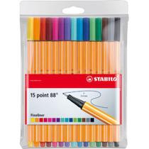 Caneta Stabilo Point 88 0.4 Estojo C/15 Cores