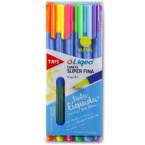 Caneta Super Fina Liqeo 0.4mm Neon 6 Cores - Tris