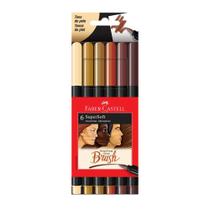 Caneta Super Soft Brush Tons de Pele 6 Cores Faber Castell