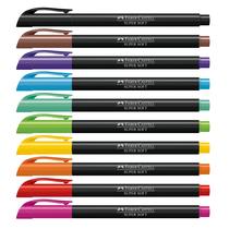 Caneta Supersoft c/10 cores Ponta Pincel Faber - FABER CASTELL