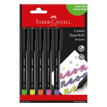 Caneta SuperSoft FABER-CASTELL 1.0 mm Estojo com 5 Cores