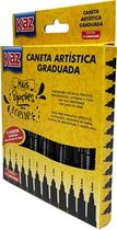 Caneta Técnica Desenho Artistica Preta Kaz Estojo C/12 Unids Caneta Técnica Desenho Artistica Preta Kaz Estojo C/12 Unids