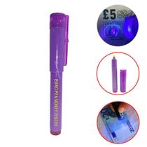 Caneta Testa Detecta Dinheiro Falso Luz Uv Com Luz Negra Para Supermercados 1379