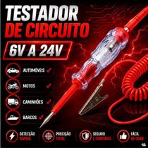Caneta Teste de Corrente Automotiva 6V a 24V com Corpo Transparente