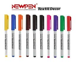 Caneta Têxtil P/tecido Tinta Acrílica Newpen - Kit Com 10