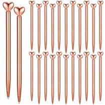 Caneta Thenshop de metal retrátil em forma de coração de 1,0 mm de tinta preta x24 Caneta Thenshop de metal retrátil em forma de coração de 1,0 mm de tinta preta x24