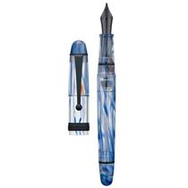 Caneta-tinteiro Asvine V126 com enchimento a vácuo Blue Swirl Acrylic