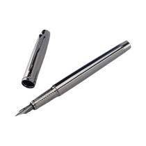 Caneta-tinteiro De Metal De Alta Qualidade Cinza Prateado Ponta Média 05mm Para Escritório Escolar