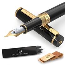 Caneta-tinteiro Dryden Designs Intense Black com 6 cartuchos de tinta Caneta-tinteiro Dryden Designs Intense Black com 6 cartuchos de tinta