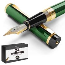 Caneta-tinteiro Dryden Designs, ponta média, verde esmeralda