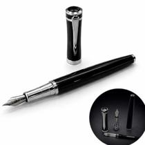 Caneta tinteiro executiva metal preto prata 0,5mm gn2702 luxo Caneta tinteiro executiva metal preto prata 0,5mm gn2702 luxo