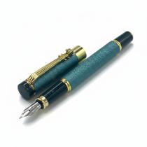 Caneta tinteiro executiva ponta pena brilhante verde 0,5mm