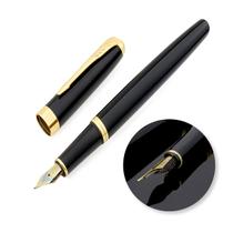 Caneta Tinteiro Executiva Premium Pena Ponta Reta Fine Nib Luxo Ouro Escritório