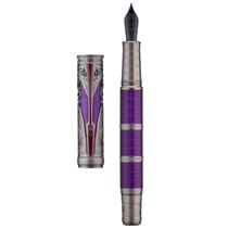 Caneta-tinteiro Hongdian D5X roxa com ponta extra fina e conjunto de caixa