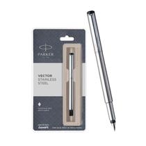 Caneta Tinteiro Parker Vector Ct em Aço Inoxidável Caneta Tinteiro Parker Vector Ct em Aço Inoxidável