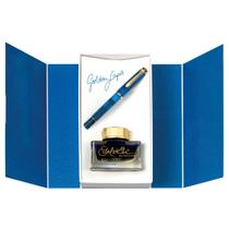 Caneta Tinteiro Pelikan M200 Golden Lápis C/ Tinta Edelstein