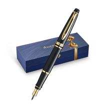Caneta-tinteiro Waterman Expert Gloss Black com acabamento em ouro 23k