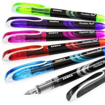 Caneta-tinteiro Zebra Pen Fuente, ponta de 0,6 mm, pacote com 6 cores Caneta-tinteiro Zebra Pen Fuente, ponta de 0,6 mm, pacote com 6 cores