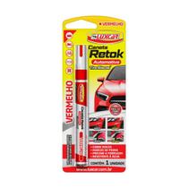 Caneta Tira Riscos Pintura Automotiva Carro Moto Reparadora (Vermelho) - Luxcar