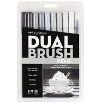 Caneta Tombow Dual Brush Cinza Grayscal Palette 10 Cores