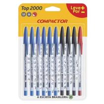 Caneta top 2000 com 10 unidade 6az/3pr/1vm - compactor