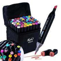 Caneta Touch 48 Cores Escolar Para Desenhar Pintar E Colorir