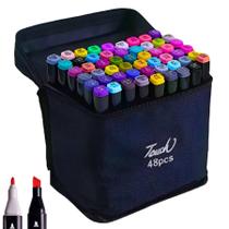 Caneta Touch 48 Cores Permanente Dupla Ideal Para Colorir Desenhos
