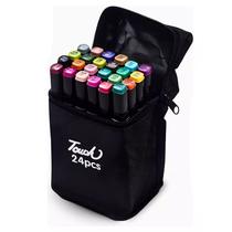 Caneta Touch com 24 Cores Ponta Dupla