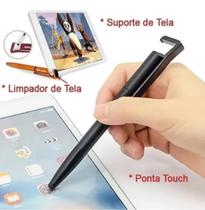 Caneta Touch Com Limpa Tela Universal C/ Suporte P/ Celular
