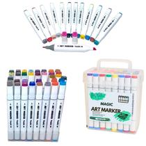 Caneta touch ponta dupla 48 cores c/estojo maleta magic kids
