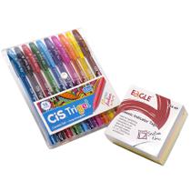 Caneta Trigel CiS 10 Cor + Bloco StickEase Note Eagle 4 Cor