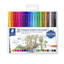 Caneta Triplus Fineliner Staedtler Extra Broadliner 20 Cores