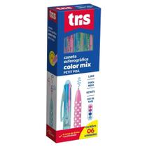 Caneta Tris color mix poá 1.0 4 cores c/6 ref 685564