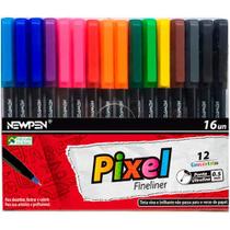 Caneta Ultrafine Pixel Newpen Ponta 0.5mm 16 unidades