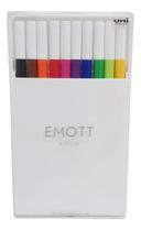 Caneta Uni Ball Emott Estojo 10 Cores Nº01 Ever Fine 0,4mm