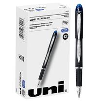 Caneta Uni-Ball Jetstream Stick, pacote com 12, 1,0 mm, azul
