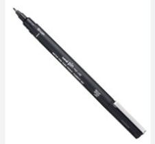 Caneta uni pin brush preta