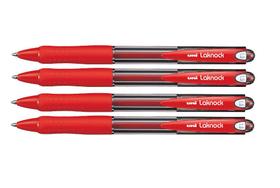 Caneta Uniball Laknock 1.0 Vermelha Cx C/4 Unidades