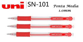 Caneta Uniball Laknock Media 1.0mm Vermelha com 3 Unidades