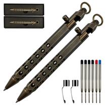 Caneta YUEZUDPO Bolt Action, latão sólido, metal tático, pacote com 2 unidades Caneta YUEZUDPO Bolt Action, latão sólido, metal tático, pacote com 2 unidades